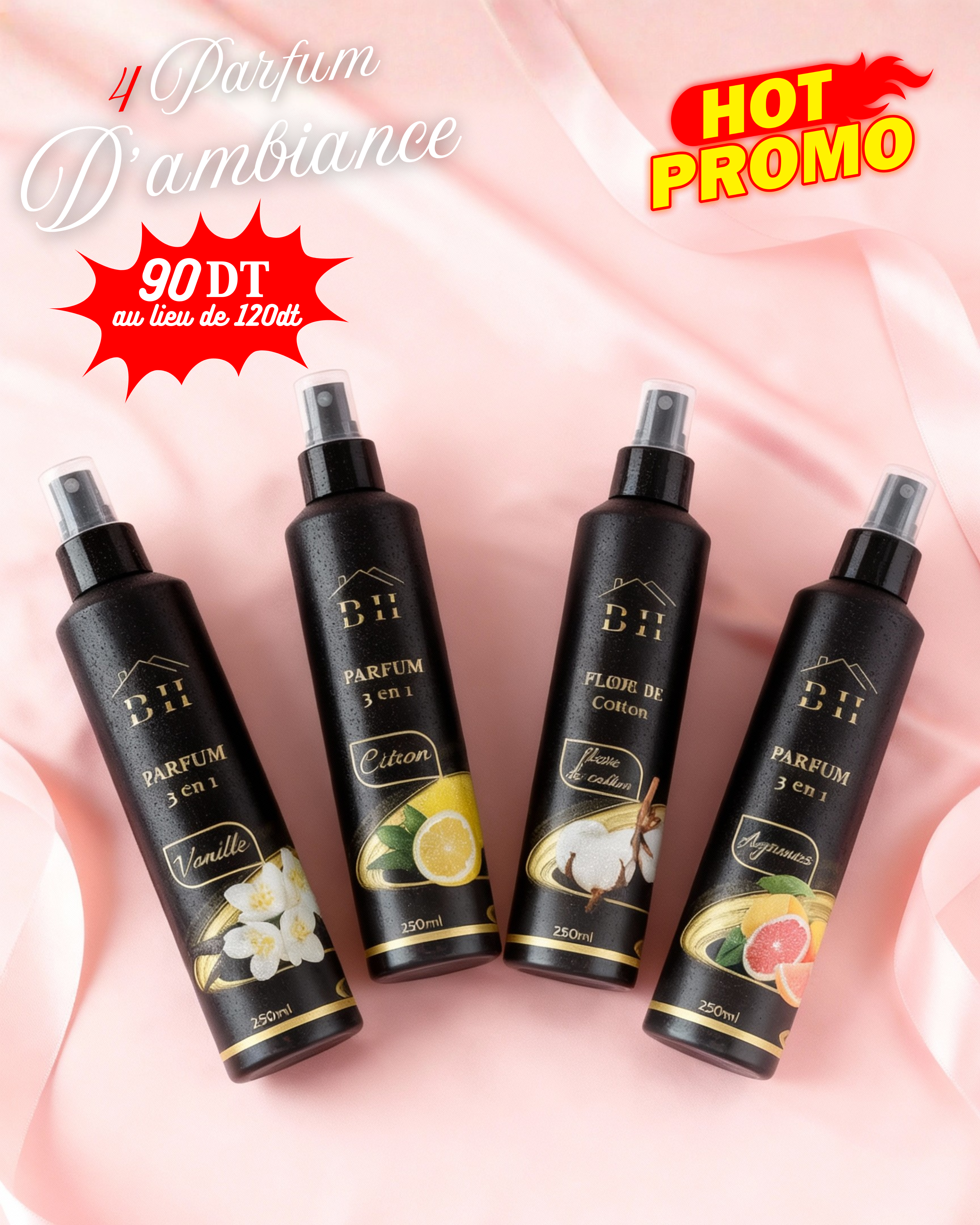 💫 Pack Parfum Prestige (Vanille, Fleur de Coton, Citron & Agrumes)