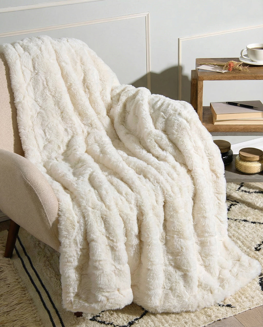 Plaid Douillet + 2 Coussins