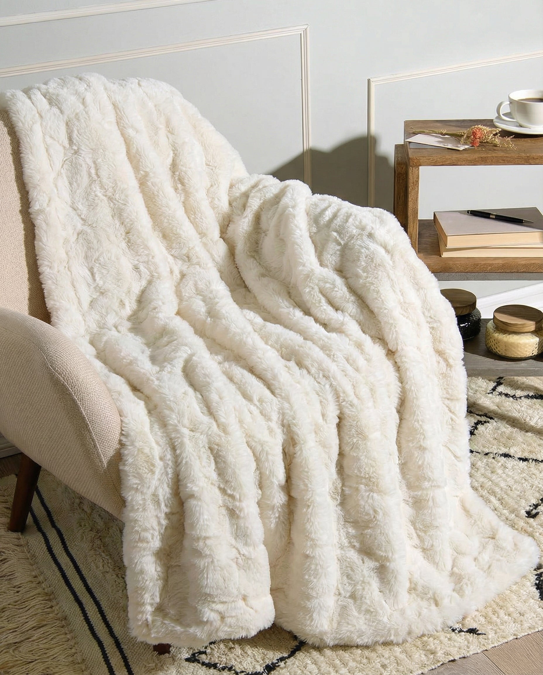 Plaid Douillet + 2 Coussins