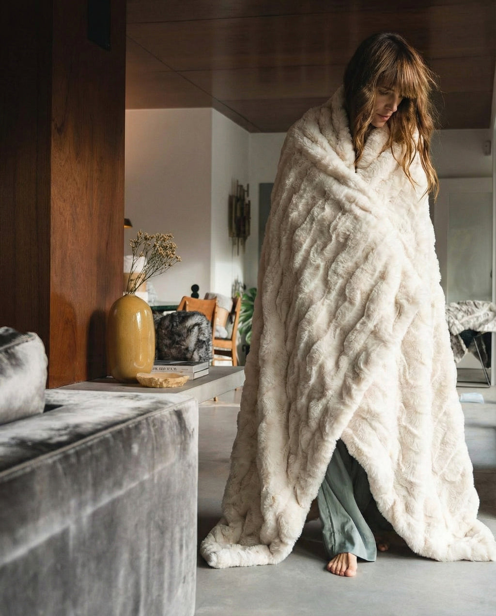 Plaid Douillet + 2 Coussins