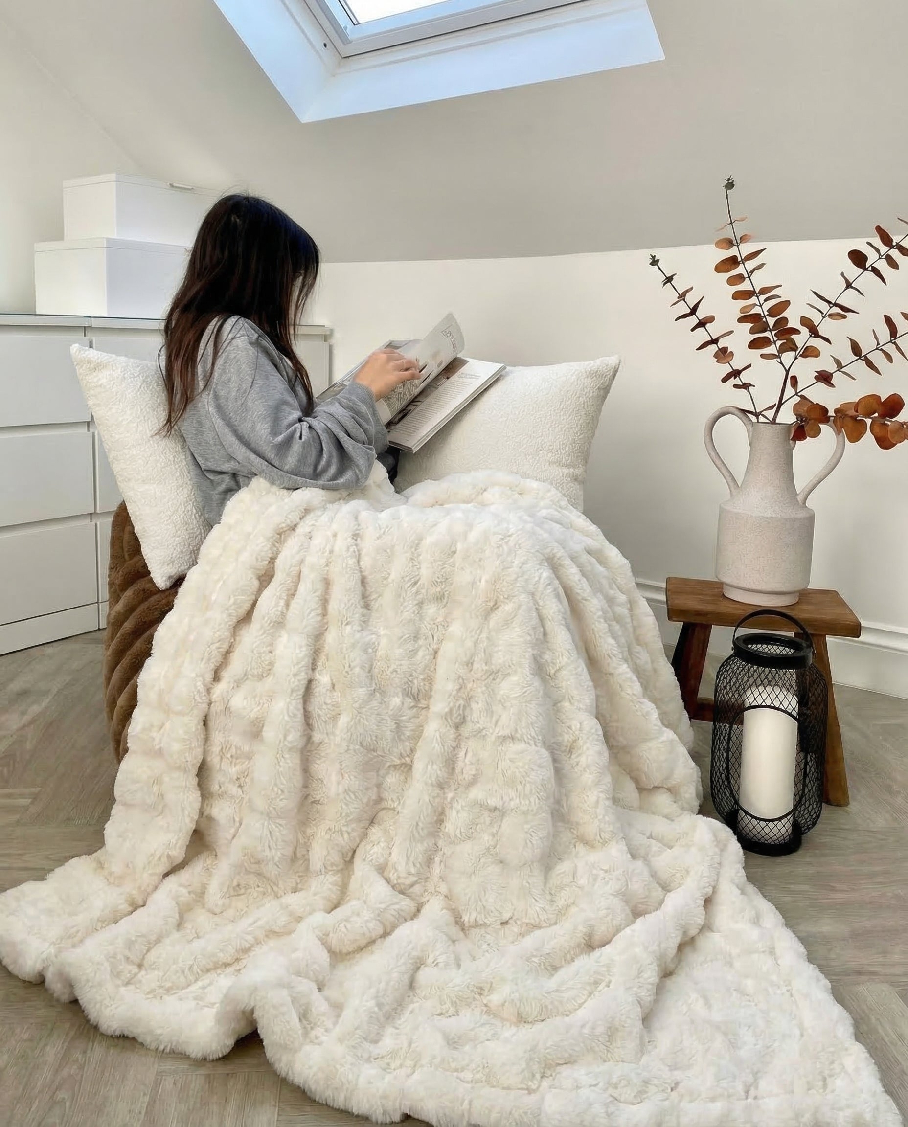 Plaid Douillet Nuage + 2 Coussins Assortis