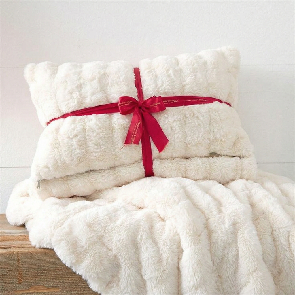 Plaid Douillet Nuage + 2 Coussins Assortis